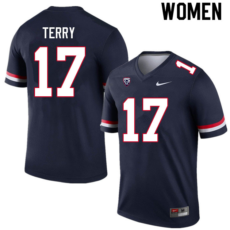 Women #17 Regen Terry Arizona Wildcats College Football Jerseys Sale-Navy - Click Image to Close